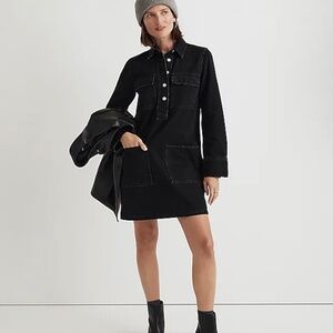 Madewell Black Denim Mini Shirtdress - Size M